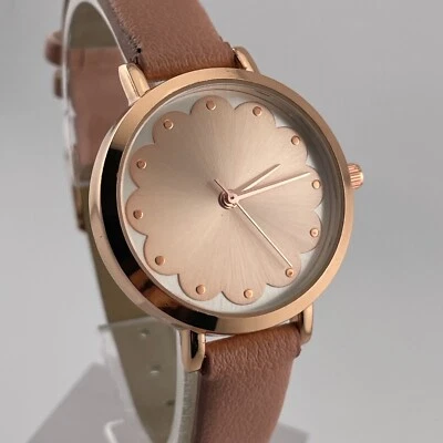 Reloj Minimalista Floral Mujer 32mm Caja Rosa Banda Cuarzo Tres Manecillas Foto 1 de 4