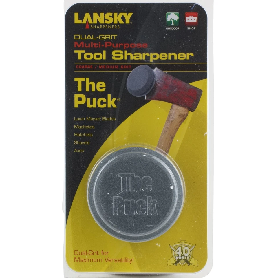 Lansky Puck Herramienta Multiusos Hacha Cortacésped Hoja Pala Afilador Doble Grano Foto 1 de 1