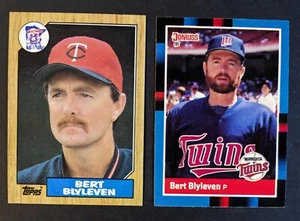 BERT BLYLEVEN Minnesota Twins 1987 Topps, 1988 Donruss - Lot of 2 - Picture 1 of 2
