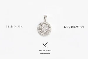 0,40 Cts Runde Brilliant Cut Diamanten Anhänger In 750 / 18K Weißgold - Bild 1 von 2