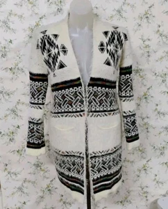 My Michelle Southwestern Knit Fuzzy Cardigan Women's Large Nylon Acrylic Blend - Picture 1 of 16