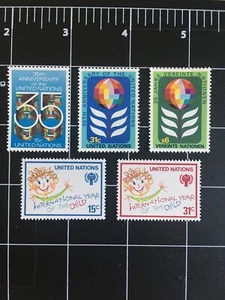 UNITED NATIONS, LOT OF 5 STAMPS , GUMMED, MNH, EXCELLENT CONDITION ONU-02 - Picture 1 of 2