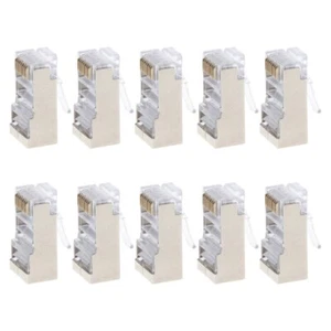 10PCS CAT6 Type 8P8C Connector Shielded Crystal Ethernet for Head Crimp Modular - Afbeelding 1 van 8