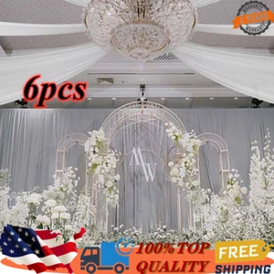 6pcs Weddings Ceiling Drapes Curtains Sheer Voile Backdrop Draping Decor White - Picture 1 of 17