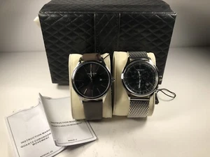 Akribos XXIV Watch Set 2 Watches! AK618 Leather & AK625 Stainless Steel - Picture 1 of 7