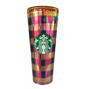 Starbucks 2023 Pascua Primavera Cuadros Iridiscentes Picnic Cesta Vaso 24oz Taza - Imagen 1 de 4