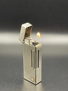 Dunhill Rollagas WORKING Vintage Lighter Silver Plated Barley “d” logo c.1985 - Picture 1 of 13