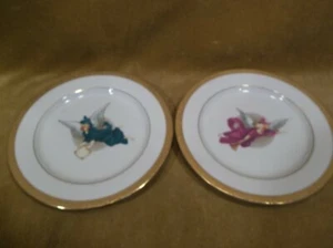 Nikko 2 Fine China Gold Filigree 8 in. Dessert Plates with Angles - Picture 1 of 7