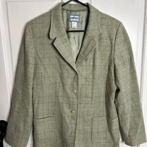 Pendleton Wool Blazer Jacket Plaid Tartan Green Blue Large NWOT - Picture 1 of 4