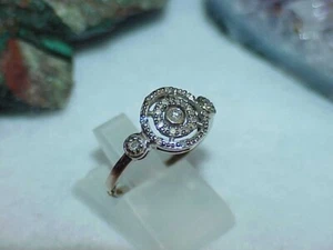 Anello antico 14 carati diamante 2 cerchi della vita fascia 2,4 gr misura 8,33 ct vintage J 3726 AY - Foto 1 di 8