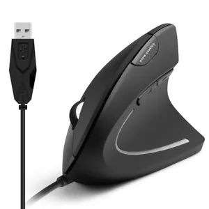 Wired Right Hand Vertical Mouse Ergonomic Gaming Mouse 800 1200 1600 DPI USB PC - Picture 1 of 1