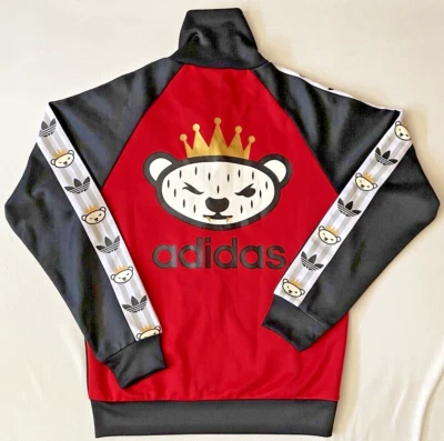Chaqueta de Pista Adidas Originales × NIGO Talla XS Roja Negra OSO Cremallera Completa Nueva con Etiquetas Foto 1 de 4