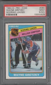 1984-85 O-Pee-Chee #380 Wayne Gretzky Scoring Leader Graded PSA MINT 9 (OC) - Picture 1 of 2