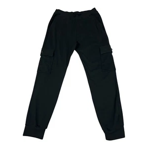 Abercrombie Fitch Kids 13/14 Black Fleece Jogger Sweatpants Pull-On Tapered - Picture 1 of 6