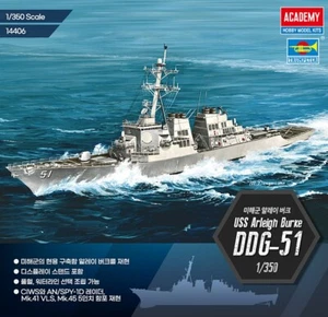ACADEMY 14406 USS Arleigh Burke DDG-51 US Navy Destroyer Model Kit 1/350th - Picture 1 of 6
