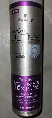 Schwarzkopf Styliste Ultime Biotin Volume Complex мусс крепкая фиксация 8 унций - Изображение 1 из 4