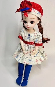 Custom Made School Girl BJD Doll Dress Clothes For 10 - 11” Dolls Hat *NO DOLL* - Picture 1 of 15