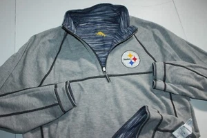 Tommy Bahama Half Zip Sweatshirt NFL Pittsburgh Steelers Reversible Medium M - Picture 1 of 5