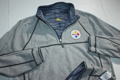 Tommy Bahama Half Zip Sweatshirt NFL Pittsburgh Steelers Reversible Medium M - Image 1 of 4