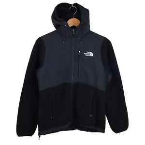 Vtg 90s North Face Polartec Fleece Denali Jacket Hooded Coat Womens Small Black - Picture 1 of 9
