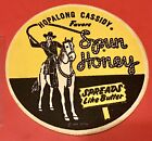 1950 Hopalong Cassidy Favors gesponnener Honigdeckel Vintage Top Zustand