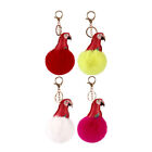 Parrot Pom Pom Key Rings Plush Bag Charm Key Holder - 4pcs