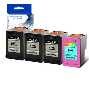 63XL Ink Cartridge 1PK Colour 3PK Black SET FOR HP Deskjet 3630 3631 3633 3636 - Zdjęcie 1 z 6