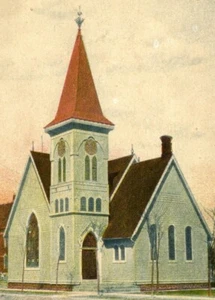 um 1907 Holdrege, NE, Erste Presbyterianische Kirche, antik, einzigartiges Originalgebäude - Bild 1 von 3