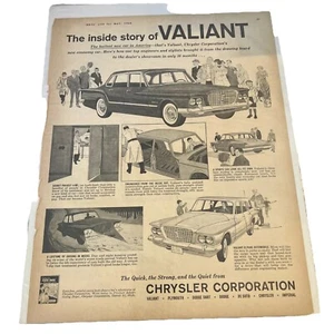 Vintage Ad Print  Chrysler Plymouth Valiant Automobile, 1960, Double Sided - Picture 1 of 2