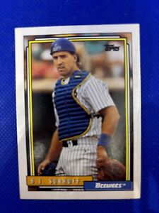 1992 Topps #718 BJ B.J. Surhoff Milwaukee Brewers MLB baseball trading card 