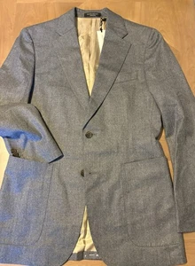 $450 Banana Republic Gray Flannel Sport Jacket Blazer 1V 2 Buttons 36R Slim - Picture 1 of 16