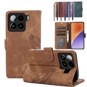 Für Xiaomi 15 Pro 14 Poco M6Plus Prägung Leder Klapp Brieftasche Fall Handyhülle - Picture 1 of 18