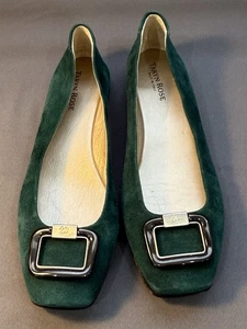 Taryn Rose schwarze Wildleder-Flats mit Schnalle und Zehenpartie niedrige Absätze Größe 39,5 - Bild 1 von 24