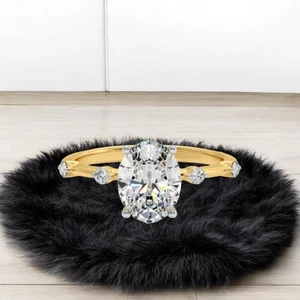 Ehering 18K Gelbgold IGI zertifiziert Lab Grown Diamant 1,60 Ct Ovalschliff - Bild 1 von 8