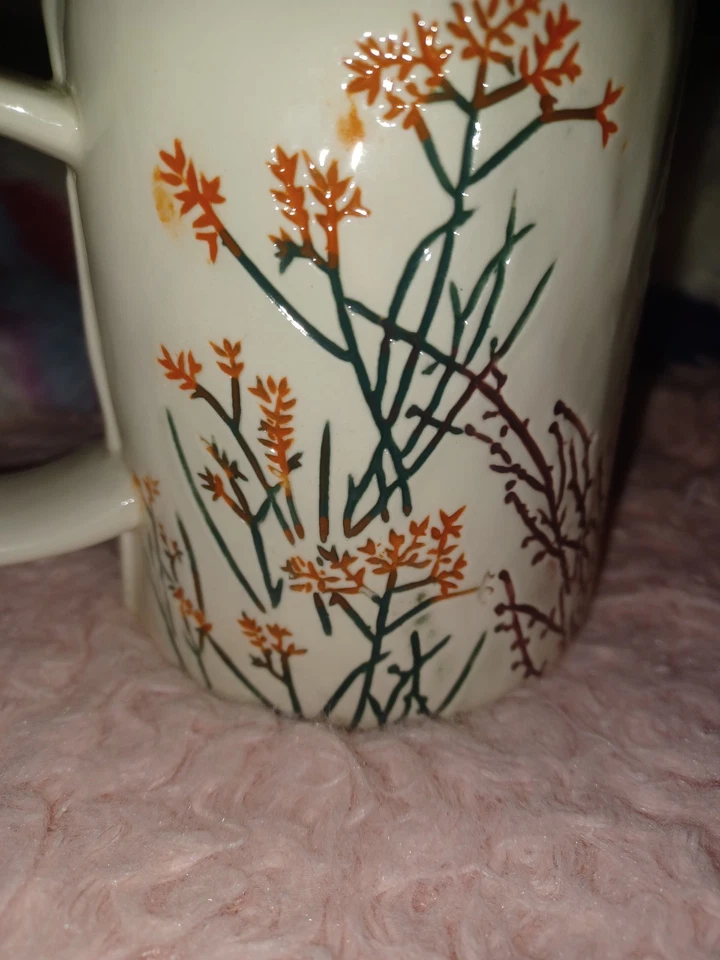 КРУЖКА С МОНОГРАММОЙ ANTHROPOLOGIE DAGNY ИНИЦИАЛ «A» БОТАНИЧЕСКАЯ КЕРАМИКА С РУЧНОЙ РОСПИСЬЮ - Изображение 1 из 1