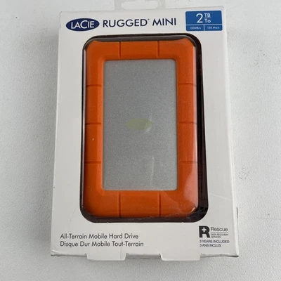 LaCie LAC9000298 Rugged Mini 2TB External Hard Drive USB3 - Orange - Image 1 of 4