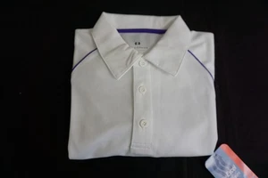 Holloway Polo Size S Purple and White NWT Dry-Excel Wicking Technology Eaasy Car - Picture 1 of 11