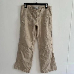 American Rag Cie Low Rise Linen Blend Tan Pants With Drawstring Size Junior’s 7 - Picture 1 of 4