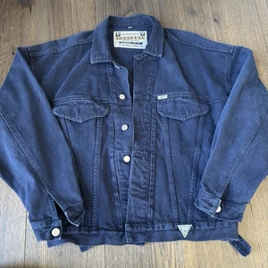Vintage 80|90s Guess Men Classic Jean Coat Jacket Georges Marciano Blue SZ Med - Bild 1 von 12