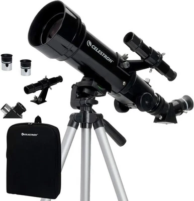 70mm Travel Scope, Portable Refractor with Tripod & Backpack-Black - Image 1 of 4