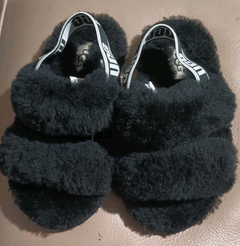 Scarpe da scivolo UGG Mystic nere Fluff Yeah bambino neonato taglia 09