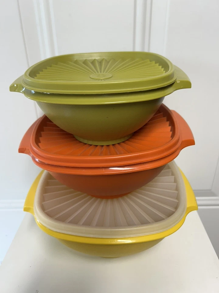 Cuencos anidados cuadrados Tupperware Servalier de colección tapas Starburst Foto 1 de 1