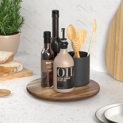 Lazy Susan para Mesa Bambú Lazy Susan Tocadiscos para Gabinete 10" Marrón Foto 1 de 4