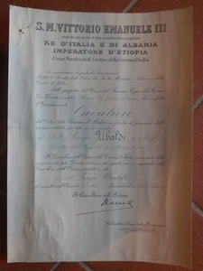 attestato diploma cavaliere ordine della corona d'italia 1940 Pistoia - Picture 1 of 1