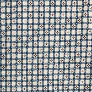 Vtg Fabric Traditions 3 yds Red White Blue Cotton Calico Check Quilt Material - Picture 1 of 11