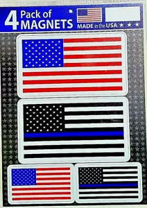 Banderas Americanas y Banderas Magnéticas LÍNEA AZUL - Pack de CUATRO Imanes de Alta Calidad - Imagen 1 de 1