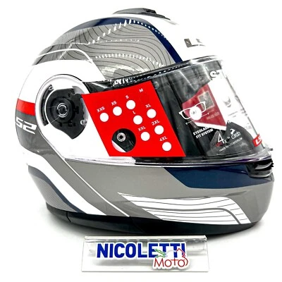 Casco Modulare Ls2 Ff908 Strobe II Monza White Blue Red - Immagine 1 di 4