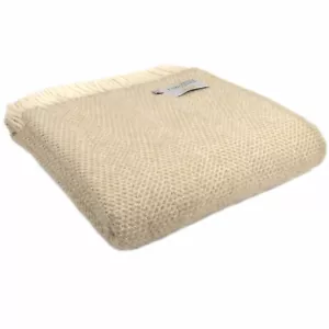TWEEDMILL KNIETEPPICH 100 % Wollsofa Überwurfdecke UK BIENBIENENSTOCK HAFERFLOCKEN BEIGE CREME - Bild 1 von 12