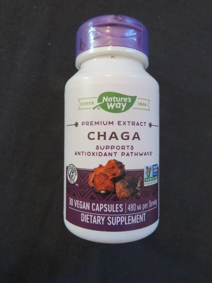 Nature's Way Extracto Premium Chaga 30 Cápsulas Vegetarianas 480 mg *3 Foto 1 de 1