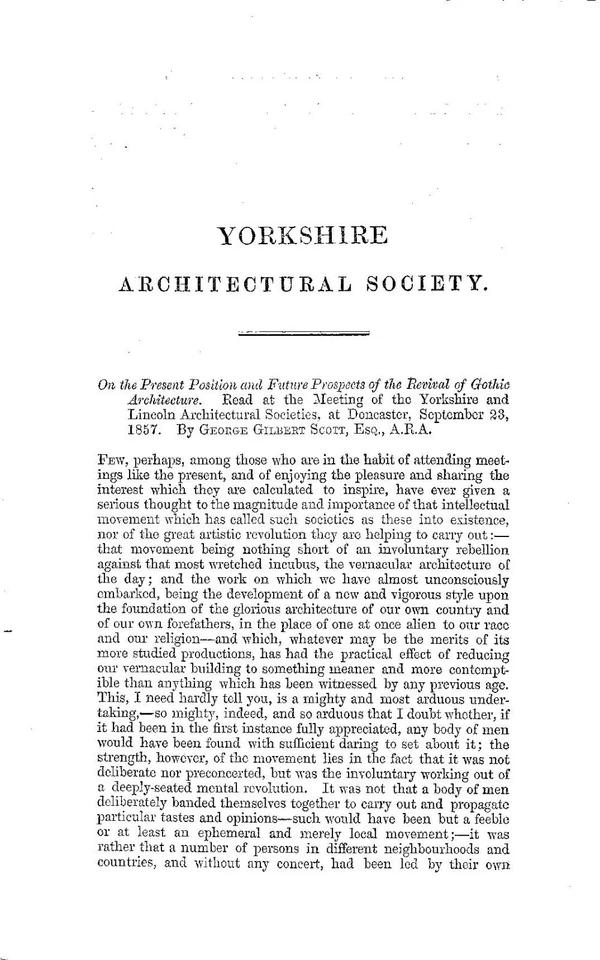 The Present position & Future prospects of the revival of Gothic Architecture 18 - Image 1 of 1